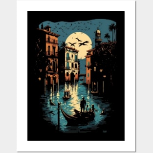 Venice Canal Pixel Art Posters and Art